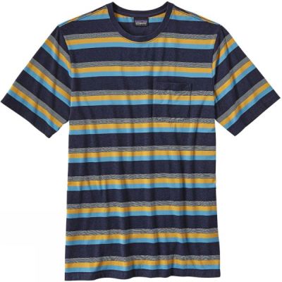 Tee Patagonia Squeaky Clean Pocket Hombre - Azul Marino Azules - Chile QNB543980